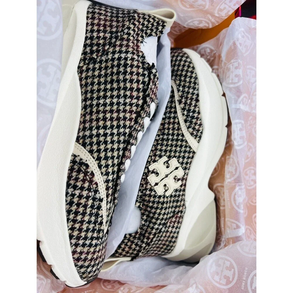 Tory Burch Good Luck Herringbone Trainer Sneakers US 7.5 $328 New in box